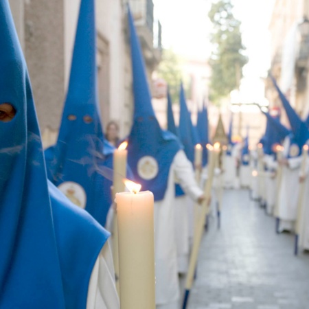 Penitents during Easter in Almería
