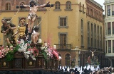 Procession with religious sculptures. Easter Week in León