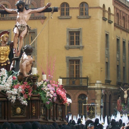Procession with religious sculptures. Easter Week in León