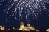 Fogos de artifício durante a Feira de Salamanca (Castilla y León)