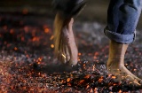 Walking over hot embers is a tradition at the Paso del Fuego Festival in San Pedro Manrique, Soria (Castilla y León)