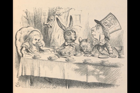 Alice at the Mad Hatter's Tea Party, illustration for Alice in Wonderland by John Tenniel, 1865