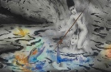 Composition. Josep Uclés (1985). R.1156. Ink, graphite, watercolour and glitter on paper. 45 x 62.4 cm.