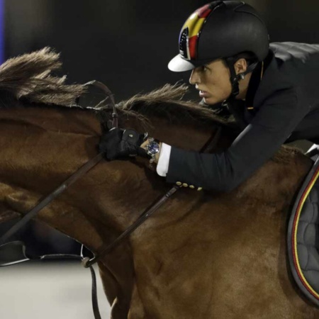 Pilar Cordón participating in the Barcelona International Show Jumping Competition in Barcelona