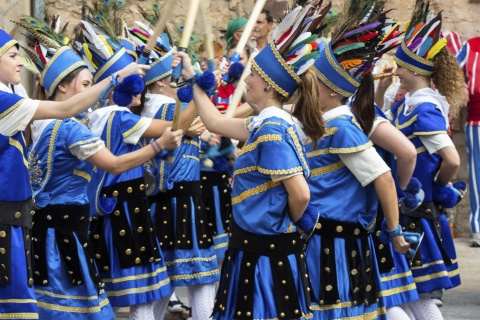 Traditional Batonets Dance in the fiesta of La Mare de Déu de la Salut in Algemesí (Valencia)