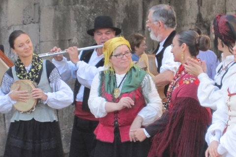 Traditional Galician folk music group in the Fiestas of San Froilán