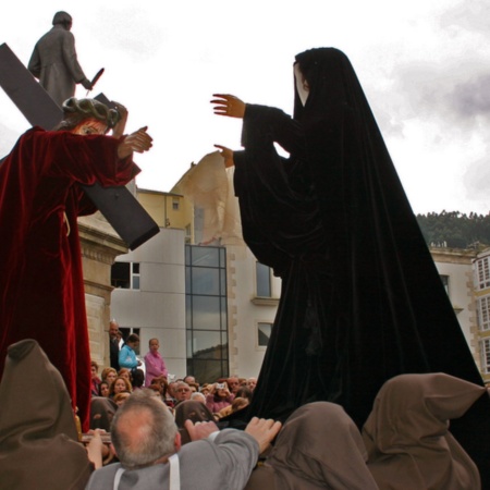 Traditional Galician folk music group in the Fiestas of San Froilán Easter Week in Viveiro