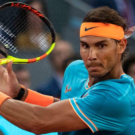 Nadal during a match against Tiafoe in the 2019 edition