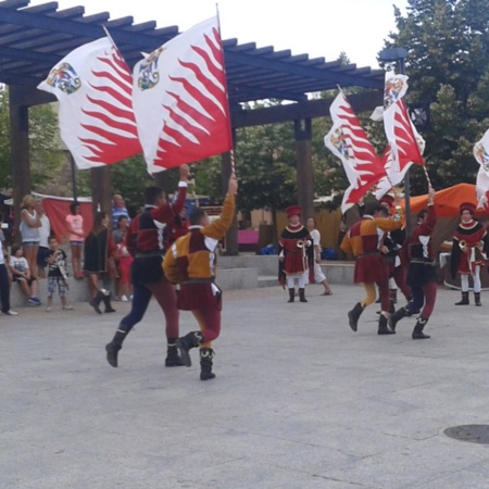 Event auf dem Mittelalterfest in Buitrago de Lozoya. Madrid