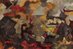 - Одри Флэк. Абстрактный экспрессионистский пейзаж (с облаками), 1951 г. Холст, масло. 74,93 x 101,6 см. Музей FAMM, Мужен (The Levett Collection)