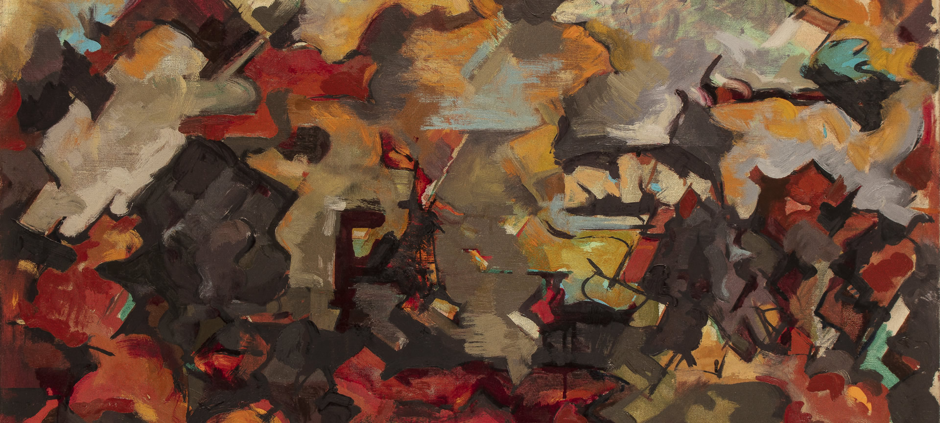 - Audrey Flack. Paisagem expressionista abstrata (com nuvens), 1951. Óleo sobre tela, 74,93 x 101,6 cm. Museu FAMM, Mougins (Coleção Levett) - Audrey Flack. Paisagem expressionista abstrata (com nuvens), 1951. Óleo sobre tela, 74,93 x 101,6 cm. Museu FAMM, Mougins (Coleção Levett)