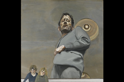 Reflejo con dos niños (Autorretrato), 1965. Lucian Freud.