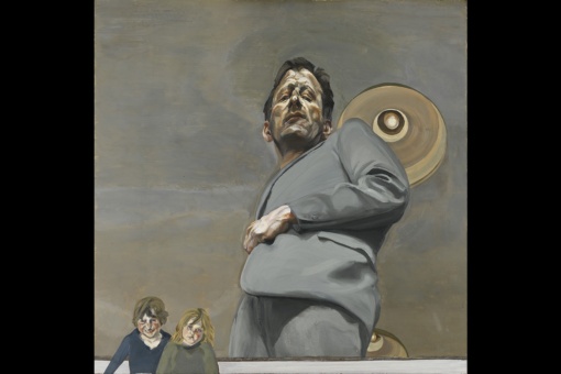 Spiegelung mit zwei Kindern (Selbstporträt), 1965. Lucian Freud.