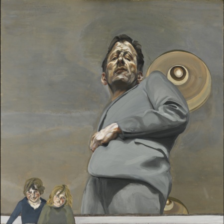 Reflet avec deux enfants (Autoportrait), 1965. Lucian Freud.