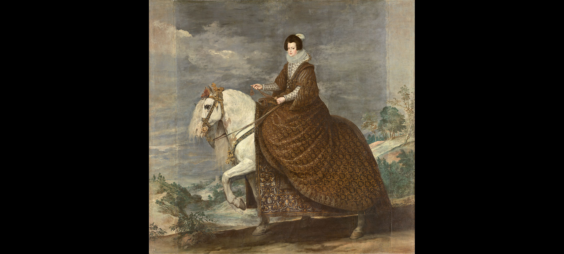 Queen Isabel de Borbón, on horseback. Velázquez (and other artists)