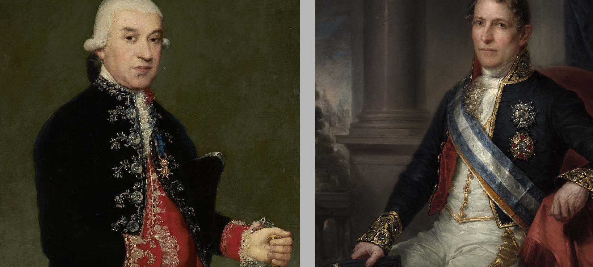 Retrato de Francisco Javier de Larumbe y Rodríguez, por Francisco de Goya. // Retrato de Ramón de Santillán, por José Gutiérrez de la Vega y Bocanegra Retrato de Francisco Javier de Larumbe y Rodríguez, por Francisco de Goya. // Retrato de Ramón de Santillán, por José Gutiérrez de la Vega y Bocanegra