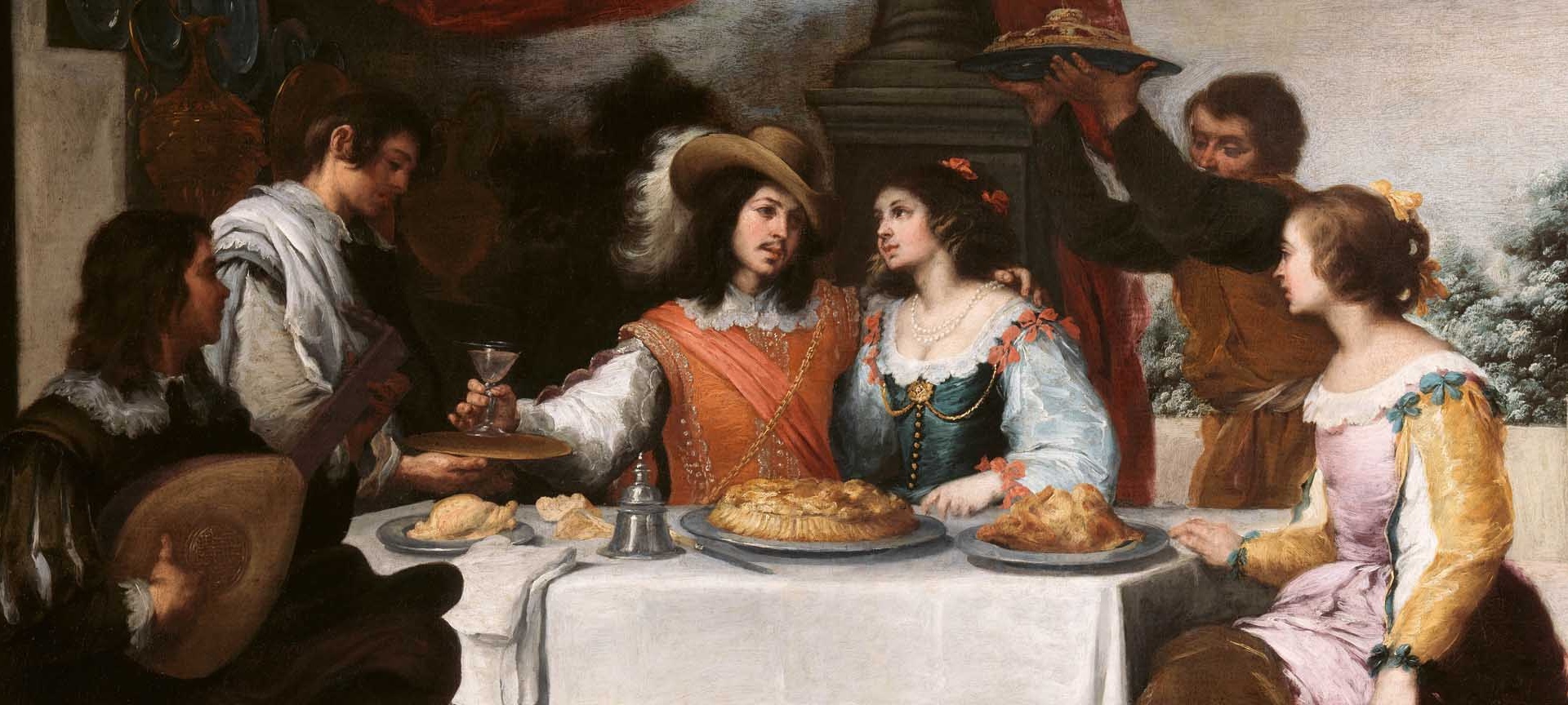 A dissipação do filho pródigo (O filho pródigo faz vida absoluta). Bartolomé Esteban Murillo. Óleo sobre tela, 104,5 x 134,5 cm. h. 1660-65. Dublin, National Gallery of Ireland A dissipação do filho pródigo (O filho pródigo faz vida absoluta). Bartolomé Esteban Murillo. Óleo sobre tela, 104,5 x 134,5 cm. h. 1660-65. Dublin, National Gallery of Ireland