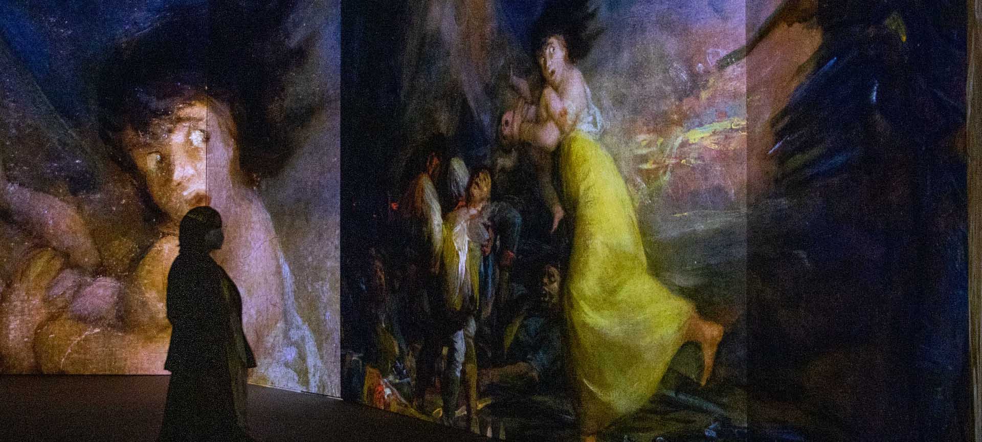 The #InGoya exhibition in its installation at the Granada Conference Centre.