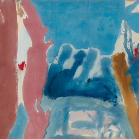 Helen Frankenthaler. Offene Wand (Open Wall), 1953. Öl auf Leinwand, 136,5x332,7 cm. Helen Frankenthaler Foundation, New York