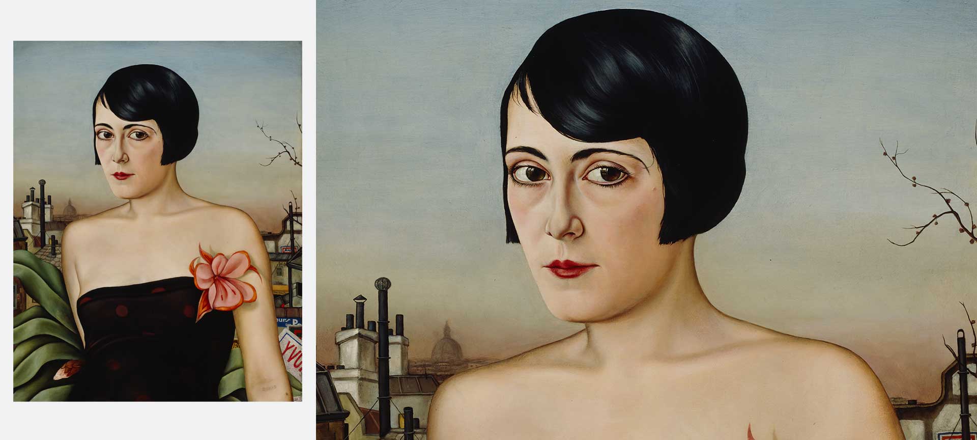 Détail et œuvre. Christian Schad. Maika, 1929. Peinture à l Détail et œuvre. Christian Schad. Maika, 1929. Peinture à l