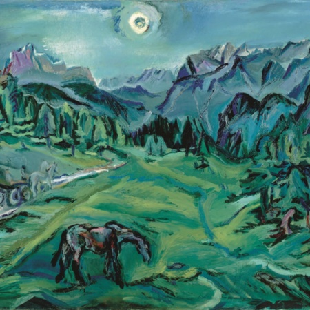 Oskar Kokoschka. Paysage des Dolomites, Tre Croci (Tre Croci – Dolomitenlandschaft), 1913. Huile sur toile. 80 x 120,1 cm. Léopold Museum, Vienne