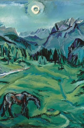 Oskar Kokoschka. Krajobraz Dolomitów, Tre Croci (Tre Croci – Dolomitenlandschaft), 1913. Olej na płótnie. 80 x 120,1 cm. Muzeum Leopoldów w Wiedniu