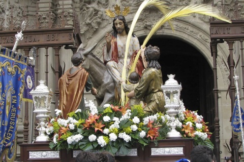 Processione de “La Borriquilla” la Domenica delle Palme, durante la Settimana Santa di Logroño (La Rioja)