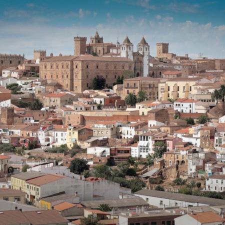 Vue générale de Cáceres, Estrémadure