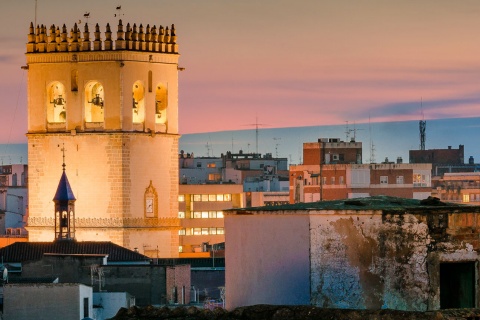 Catedral San Juan Butista, vista área de Badajoz.