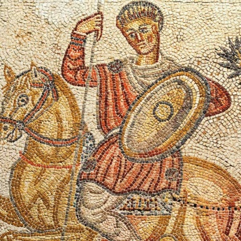 Mozaika ze sceną polowania. Narodowe Muzeum Sztuki Rzymskiej w Meridzie