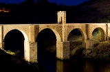 Alcántara Bridge at night, Extremadura