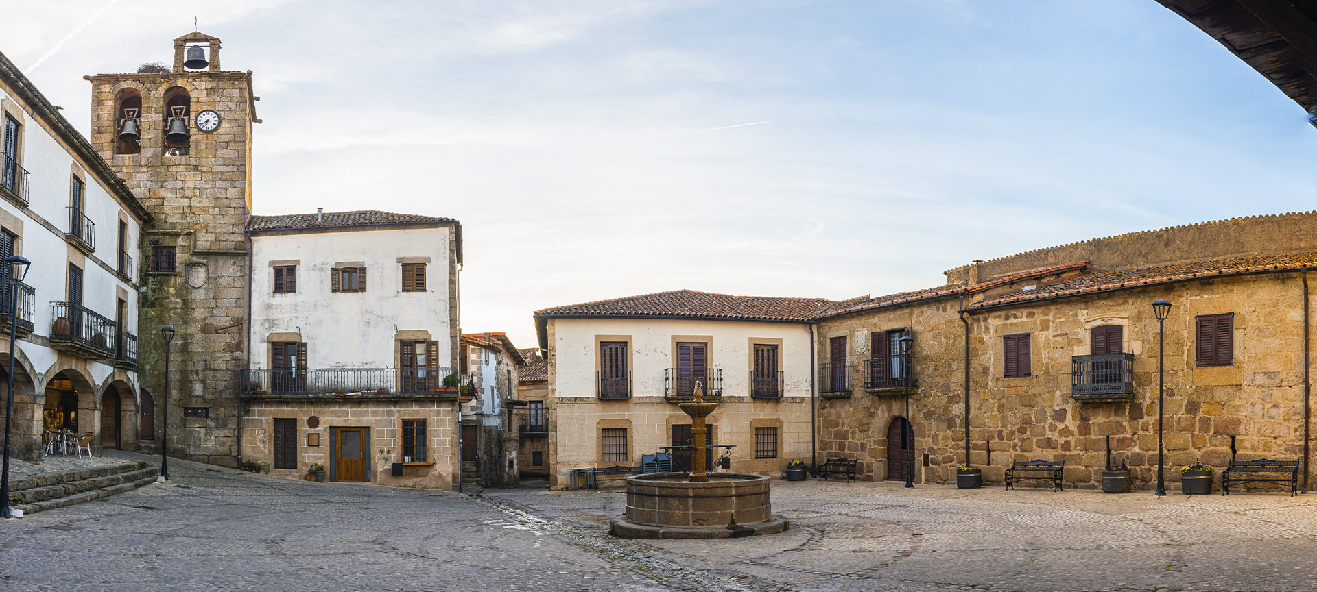 Plaza Mayor square in San Martín de Trevejo (Cáceres, Extremadura)