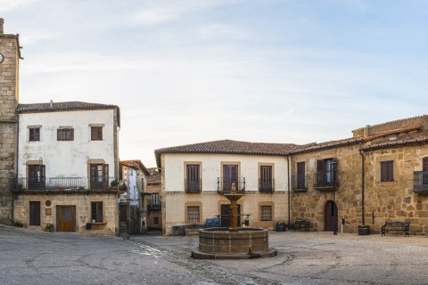 Plaza Mayor square in San Martín de Trevejo (Cáceres, Extremadura)