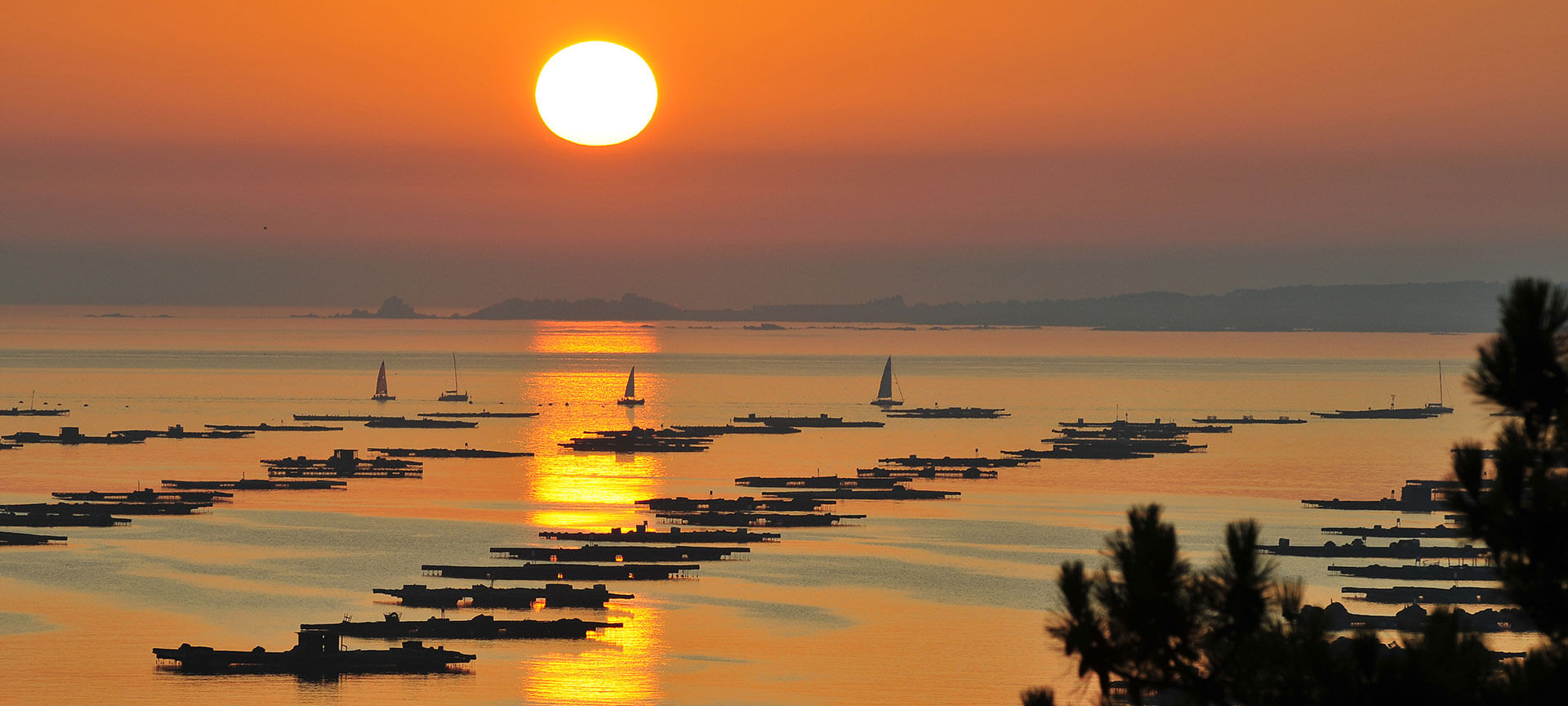 Zachód słońca w Rías Baixas, Pontevedra