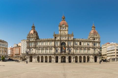 Ayuntamiento de A Coruña (Galicia), en la Plaza de María Pita