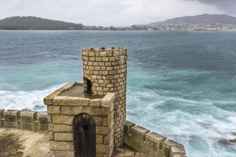 View of Baiona (Pontevedra, Galicia) from Fort Monterreal