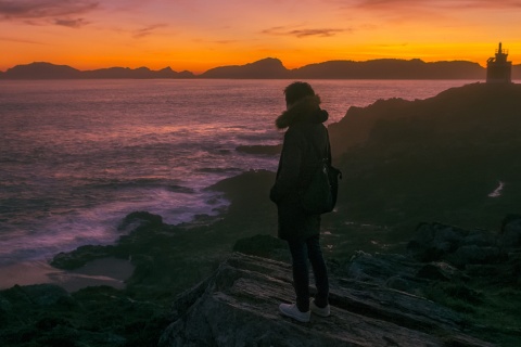 Les îles Cíes depuis Cabo Home, Pontevedra