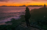 Blick vom Cabo Home auf die Islas Cíes, Pontevedra