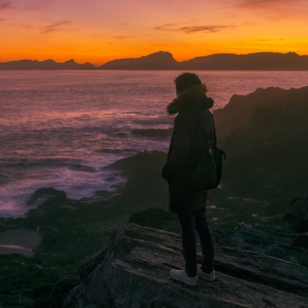 Les îles Cíes depuis Cabo Home, Pontevedra