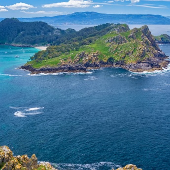 Islas Cíes. Vista de la isla de San Martín