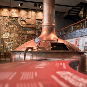 View of the inside of the Mundo Estrella Galicia (MEGA) Museum in A Coruña