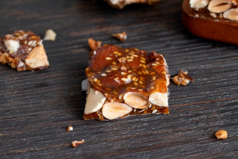 Detalle de turrón de guirlache