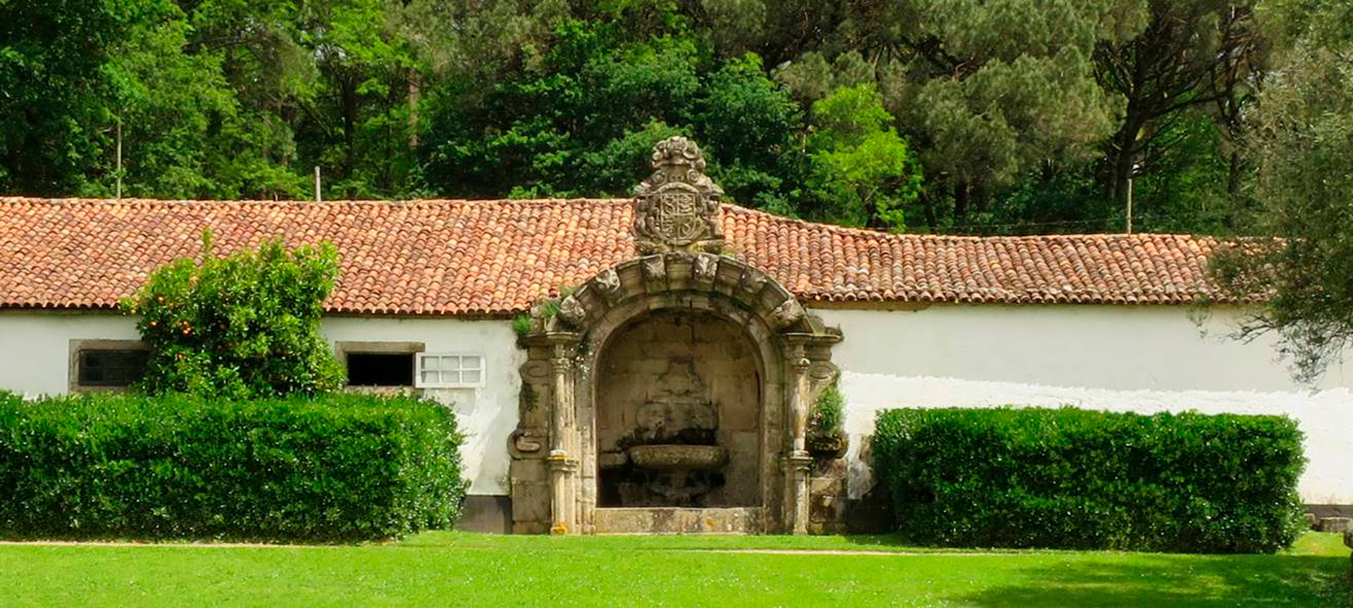Jardines del Pazo de Santa Cruz de Ribadulla de Vedra en A Coruña, Galicia