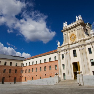 Central courtyard of the Conde Duque Cultural Centre. Madrid