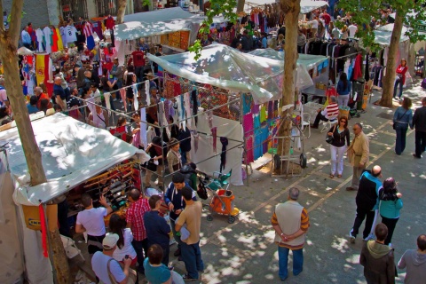 Puestos en El Rastro. Madrid