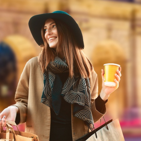 Woman shopping in Madrid