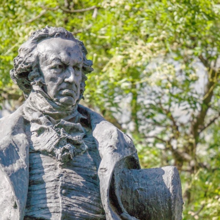 Monument to Goya in the Garden of the Prado Museum in Madrid