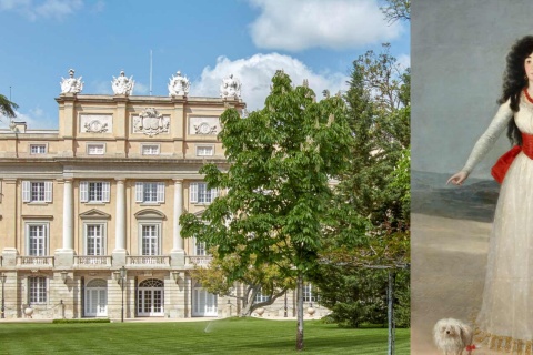  Gärten des Palasts von Liria und Goyas Porträt der Herzogin von Alba