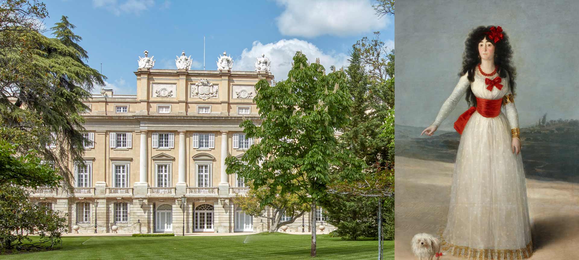 Giardini del Palazzo di Liria e ritratto della Duchessa di Alba di Goya Giardini del Palazzo di Liria e ritratto della Duchessa di Alba di Goya