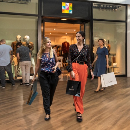 Tourists in The Style Outlets at Las Rozas, Region of Madrid